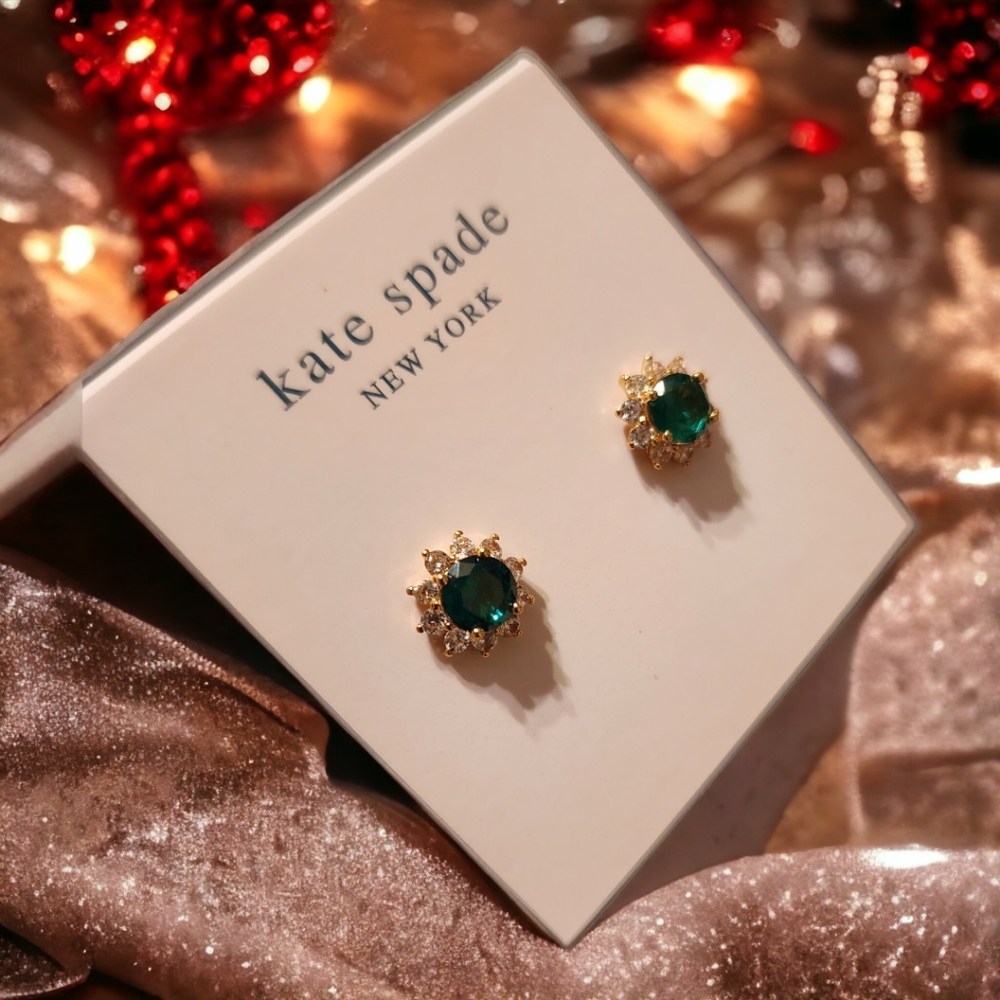 NEW Kate Spade Earrings Emerald Green